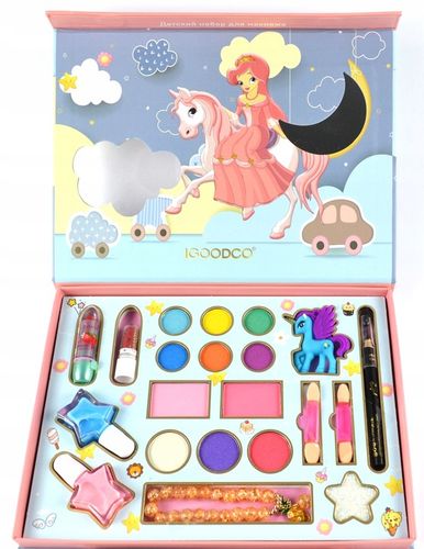 ZESTAW DO MAKIJAZU DLA DZIECI DO MALOWANIA KOSMETYKI LAKIER POMADKA CIENIE na Arena.pl