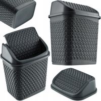 KADAX Kosz Na Śmieci Łazienkowy Szary 6,2L Uchylny Pojemnik