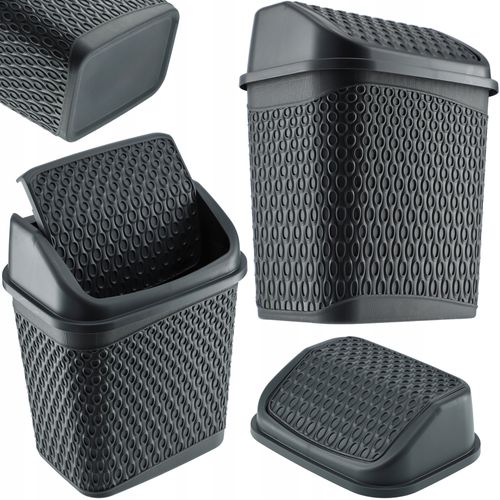 KADAX Kosz Na Śmieci Łazienkowy Szary 6,2L Uchylny Pojemnik na Arena.pl