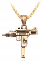 Naszyjnik Pistolet Maszynowy Micro Uzi Guns Gold Wisiorek Gangsta na Szyję