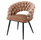 cappuccino krzesło bubble glamour elegackie furnitex welurowe do salonu