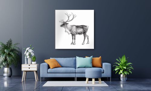 OBRAZ NA PŁÓTNIE 030 Graficzny renifer 60x60cm na Arena.pl