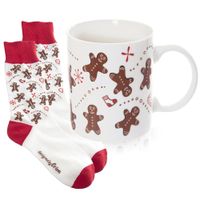 Kubek Ceramiczny do Kawy Herbaty Ziół Napojów Zimowy Świąteczny + Skarpetki