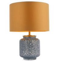 Stołowa lampa L&-193067 Light& salonowa z abażurem złotym kobaltowa