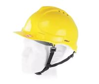 Kask ochronny niebieski, 4-punktowy pasek podbródkowy