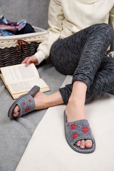 FILCOWE KAPCIE LACZKI DAMSKIE FILC EKO CIAPY r.39 zdjęcie 4