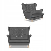 Sofa kanapa uszak Gaja ekoskóra skandynawska  szara