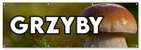 BANER reklamowy plandeka mocny GRZYBY budynek płot ogrodzenie 150 cm