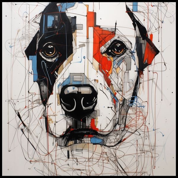 Plakat 80x80cm Przyrysowany Psiak zdjęcie 2