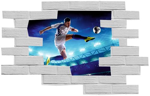 Naklejka efekt 3D piłka nożna stadion dla dzieci na Arena.pl