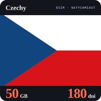 Karta eSIM Internet Czechy 50 GB na 180 dni - bez rejestracji