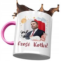 Kubek Różowy Przemysław Czarnek Pis Prezent Z Nadrukiem Ze Zdjęciem