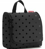 Kosmetyczka Toiletbag Glossy dots black Reisenthel