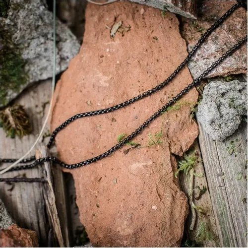 Łańcuszek damski oczkowy splot Ankier czarny na Arena.pl