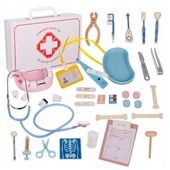 zestaw lekarski mały doktor xxl apteczka dentysta 3+ drewniane elementy