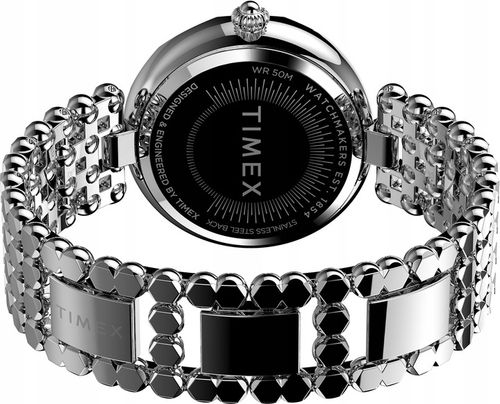Zegarek damski srebrny na bransolecie TIMEX cyrkonie modny na prezent na Arena.pl