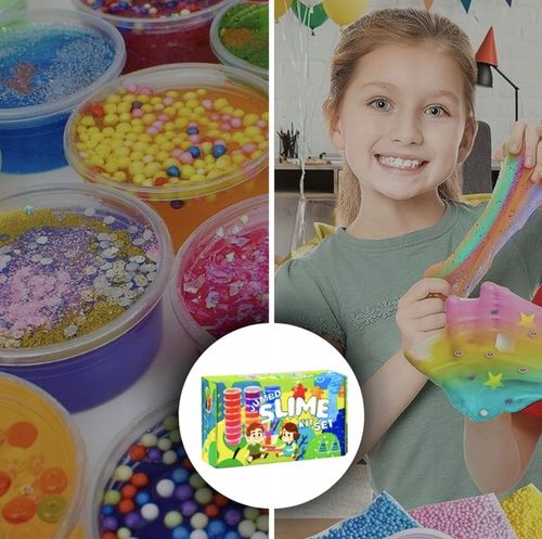 ZESTAW SLIME DO ROBIENIA GLUTÓW WIELKI KREATYWNY 120w1 BOX FABRYKA PREZENT na Arena.pl