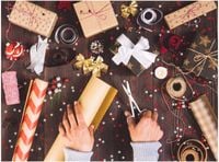 10x PUDEŁKO PREZENTOWE OPAKOWANIE ŚWIĄTECZNE 200x200x85 mm CHOINKI Zestaw