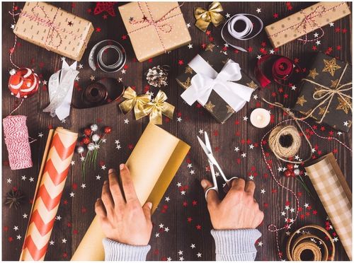 10x PUDEŁKO PREZENTOWE OPAKOWANIE ŚWIĄTECZNE 200x200x85 mm CHOINKI Zestaw na Arena.pl