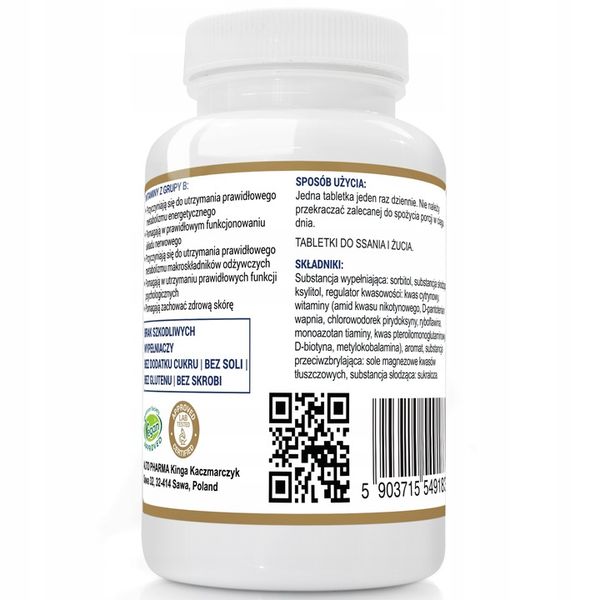 WITAMINA B Complex JUNIOR DO SSANIA DLA DZIECI 120 zdjęcie 2