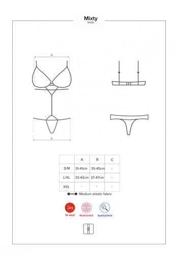 bielizna mixty body czarne  s/m na Arena.pl