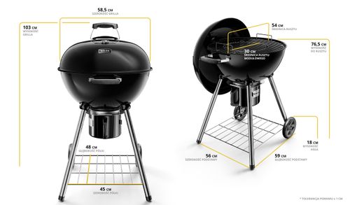 Gril węglowy KOLER EMBER C1 duży okrągły termometr popielnik na Arena.pl