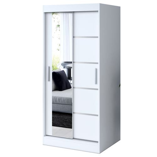 Szafa Przesuwna 90 cm RALF Antracyt / Artisan Garderoba Listwy 2 Wnętrza na Arena.pl