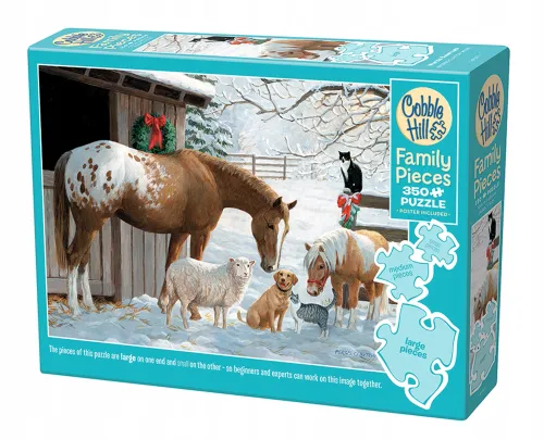 Puzzle Cobble Hill 350 XXL 350 elementów Puzzle rodzinne: Winter Barnyard na Arena.pl