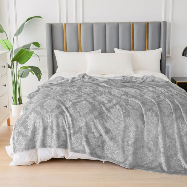 Miękki Koc Glamour 200X220 Jasnoszary zdjęcie 2