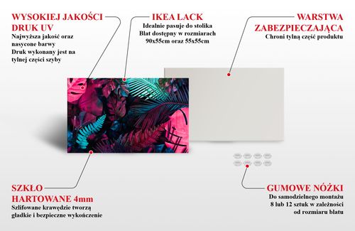 BLAT SZKLANY IKEA LACK Abstrakcja z Twoim napisem 90x55 001a na Arena.pl