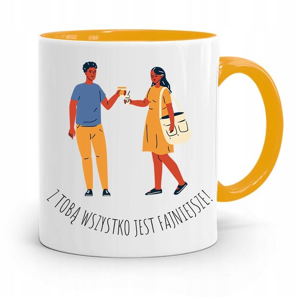 Kubek Żółty Dla Przyjaciela Wszystko Fajniejsze Z Nadrukiem Ze Zdjęciem zdjęcie 1