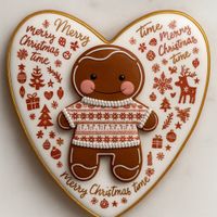 CIASTKO LUKROWANE ŚWIĄTECZNY LUDZIK NO5 SERCE ROZ.L RĘCZNIE ROBIONE