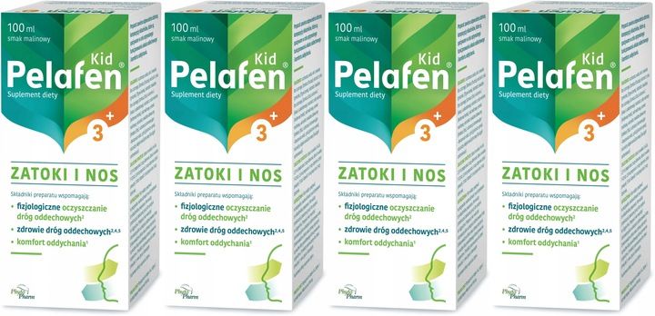 Phytopharm Pelafen KID 3+ Zatoki i Nos 100 ml płyn malinowy zdjęcie 1