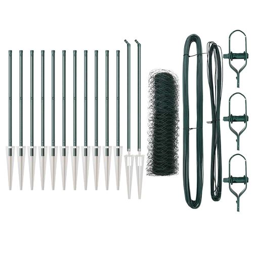 Ogrodzenie z słupkami Zielony 0.8 x 25 m Stal pokryta PCV na Arena.pl