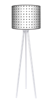 Lampa podłogowa - trójnóg drewniana duża - Czarne kropki