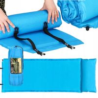 MATA SAMOPOMPUJĄCA KARIMATA TURYSTYCZNA Z PODUSZKĄ 186 cm DMUCHANA GRUBA