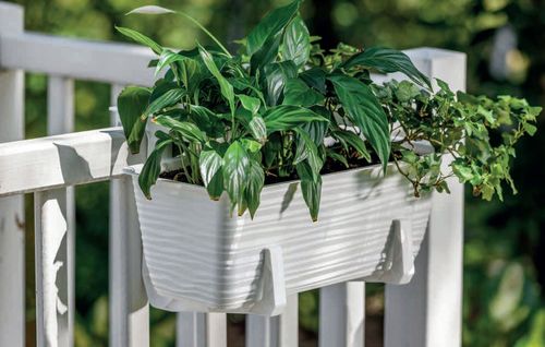 Skrzynka balkonowa Sahara 60 z podstawką | Jasnoszary na Arena.pl