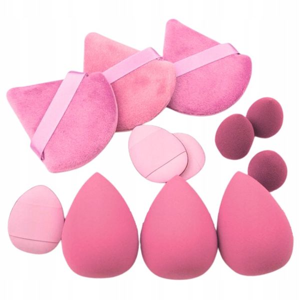 Gąbki Gąbka Do Makijażu Zestaw Make-up Puszek Trójkąt Gąbeczka Blender 12el zdjęcie 1