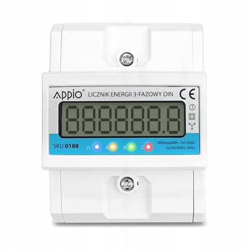 LICZNIK PRĄDU trójfazowy 3 fazy miernik energi na szynę DIN PRECYZYJNY 100A na Arena.pl