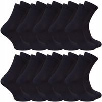 10 par SKARPETY MĘSKIE SKARPETKI BAWEŁNIANE TRWAŁE CZARNE 42/46