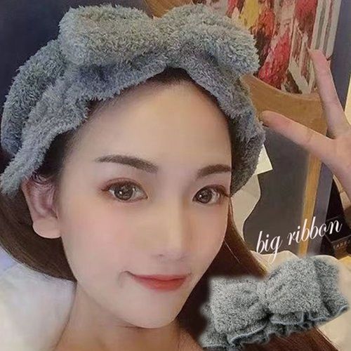 Opaska do włosów kosmetyczna szara kokarda na Arena.pl