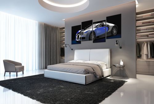 Gotowy Obraz 120X45 Błękitne Bugatti Veyron na Arena.pl