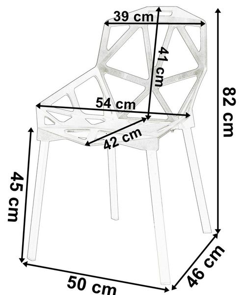 Krzesło ażurowe nowoczesne VECTOR czarne zdjęcie 2