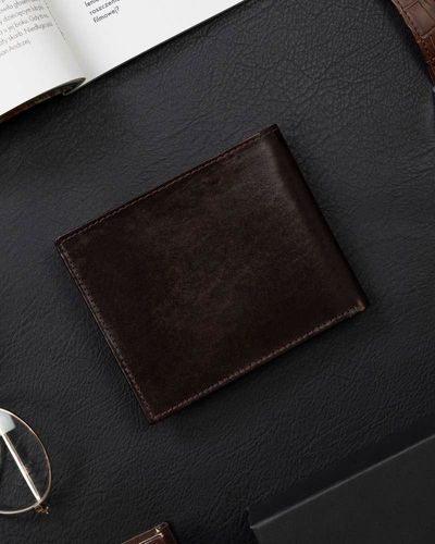 Portfel męski ze złotym akcentem Rovicky Brązowy na Arena.pl