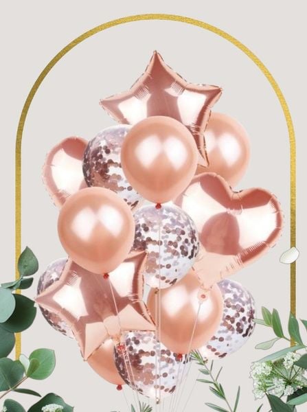 BALONY NA URODZINY ZESTAW BALONÓW MIX 14 SZT ŚLUB PARTY zdjęcie 2