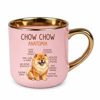 Chow chow anatomia elegancki kubek na prezent Różowy PIES RASA URODZINY