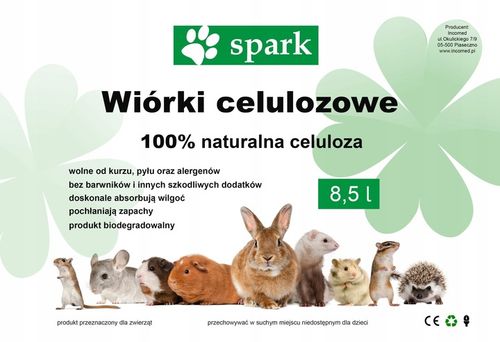WIÓRKI CELULOZOWE BIO DLA GRYZONI KRÓLIKÓW 8,5L na Arena.pl