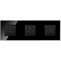 GNIAZDO GNIAZDKO POTRÓJNE CZARNE SZKLANE Z BOLCEM KONTAKT SZKŁO PREMIUM