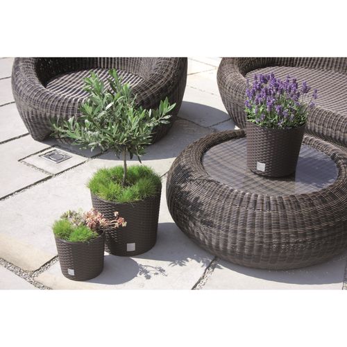 3 Donice Rattan Wysokie Okrągłe Antracyt 47 57 76cm na Arena.pl