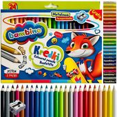 Bambino kredki okrągłe ołówkowe grube Jumbo 24 kolory + temperówka